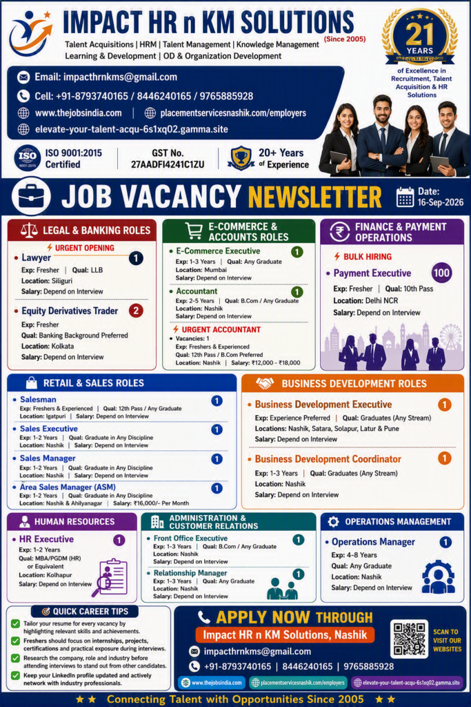 Placement Services in Nashik, Placement Consultancy in Nashik
